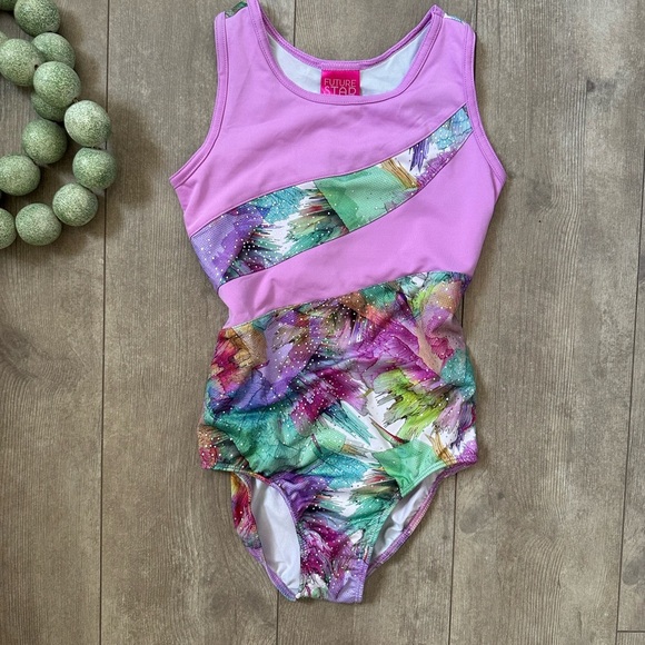 Capezio Future Star Girls Vibrant Multi Color Dance Leotard One-Piece Size Small - Picture 15 of 16